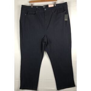 Curves 360 by NYDJ Shape Slim Straight Ankle Jeans Side Slits Dark Wash Size 26